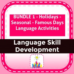 BUNDLE 1 - Holidays - Seasonal - Famous Days Language Activities