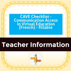 CAVE Checklist - Communication Access in Virtual Education (French) - fillable