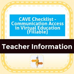 CAVE Checklist - Communication Access in Virtual Education (Fillable)