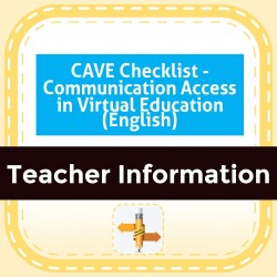 CAVE Checklist - Communication Access in Virtual Education (English)