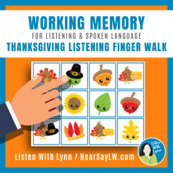 Working Memory THANKSGIVING Listening Finger Walk Game