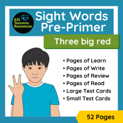 Sight Words Worksheets – THREE, BIG, RED