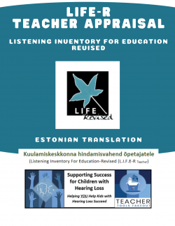 LIFE-R Teacher Appraisal - Estonian Translation