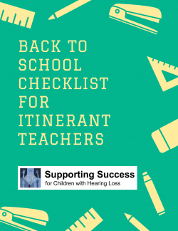 Back to School Checklist for Itinerant Teachers - fillable