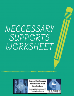 Necessary Supports Worksheet