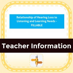 Relationship of Hearing Loss to Listening and Learning Needs - FILLABLE