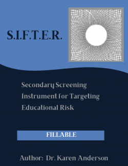 Secondary SIFTER - Screening Instrument For Targeting Educational Risk - FILLABLE