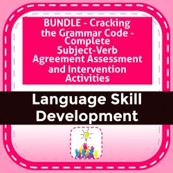 BUNDLE - Cracking the Grammar Code - Complete Subject-Verb Agreement Assessment and Intervention Activities