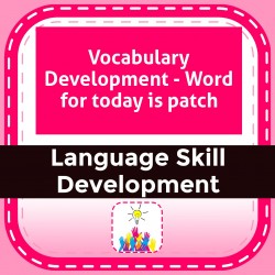 Vocabulary Development - Word for today is patch