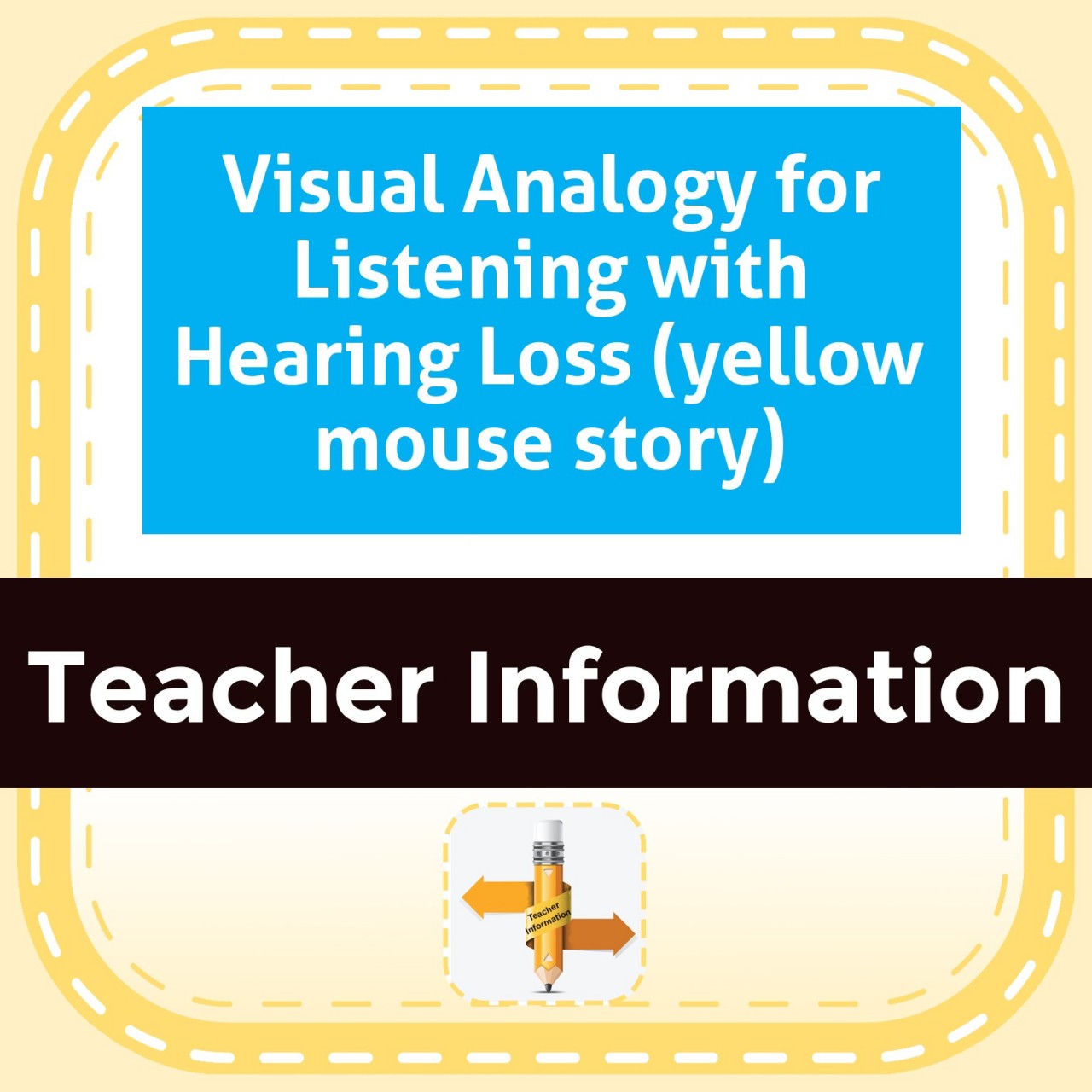 Visual Analogy for Listening with Hearing Loss (yellow mouse story)
