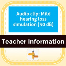 Audio clip: Mild hearing loss simulation (30 dB)