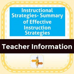 Instructional Strategies- Summary of Effective Instruction Strategies